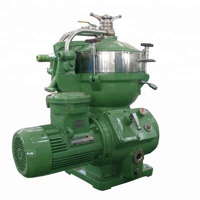 Separador de discos marino para purificación de fuel oil con capacidad de 1500 L/h, construcción en acero inoxidable 304 para resistencia a la corrosión